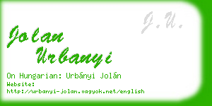 jolan urbanyi business card
